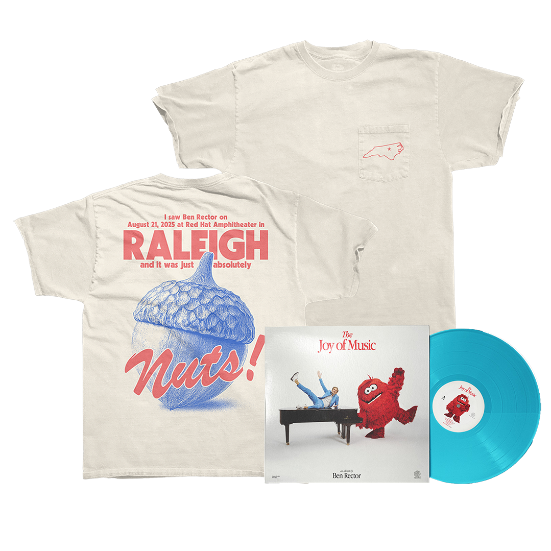 Raleigh Tee and The Joy of Music Vinyl Bundle