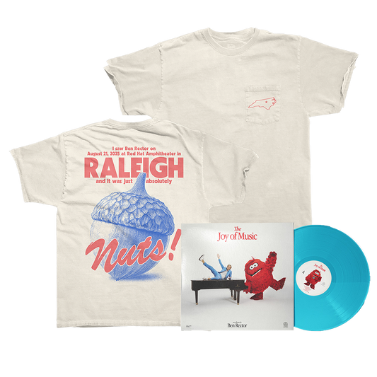 Raleigh Tee and The Joy of Music Vinyl Bundle